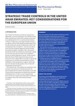 Strategic trade controls in the United Arab Emirates: key
