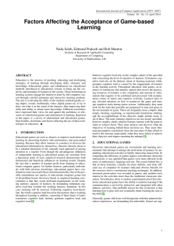 Factors Affecting the Acceptance of Game