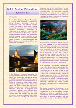 MA in Steiner Education - Steiner Waldorf Schools Fellowship