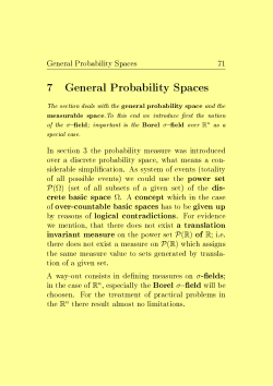 7 General Probability Spaces