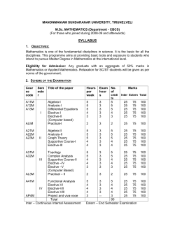 MSC course syllabus