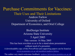 Purchase Commitments for Vaccines: Their Uses