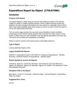 Expenditure Report by Object (CTGLR7986) - Core-CT