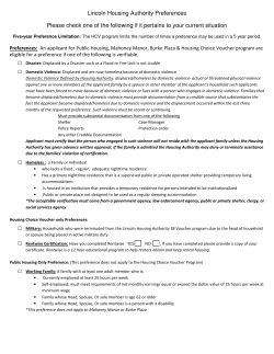 Lincoln Housing Authority Preferences Please check one of the