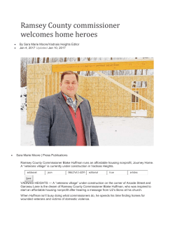 Ramsey County commissioner welcomes home heroes By Sara