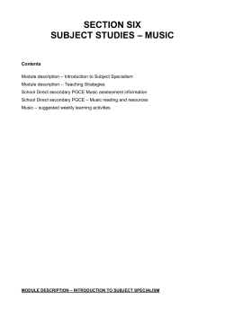 Section 6 - Subject Studies - Music