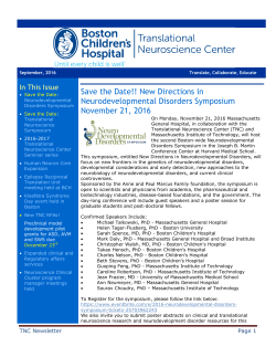 New Directions in Neurodevelopmental Disorders Symposium
