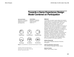 Towards a game experience design model centered on participation