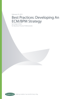 Best Practices: Developing An ECM/BPM Strategy