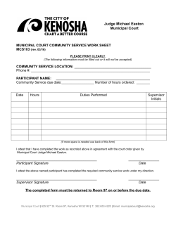 Community Service Hours Form