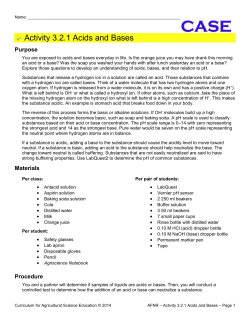 Activity 3.2.1 Acids and Bases