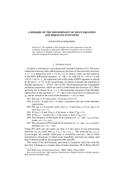 A REMARK ON THE DISCRIMINANT OF HILL`S EQUATION AND