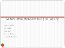 Fusion 2011 &mdash; Mutual Information Scheduling for Ranking