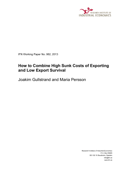 How to Combine High Sunk Costs of Exporting and Low Export