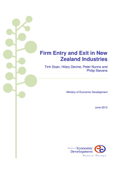 Firm Entry and Exit in New Zealand Industries