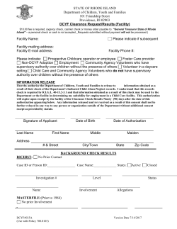 DCYF Clearance Request-Results
