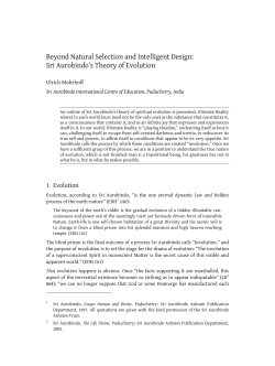 Sri Aurobindo`s Theory of Evolution