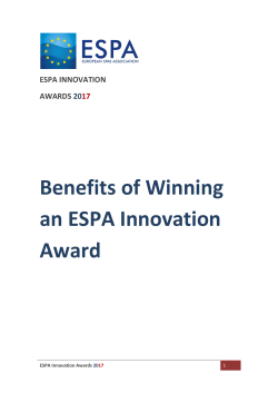 Benefits of Winning an ESPA Innovation Award