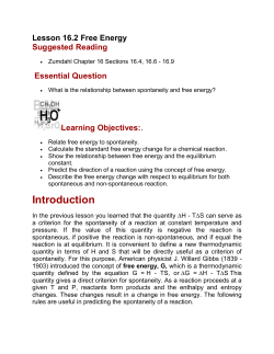 Lesson 16.2 Free Energy
