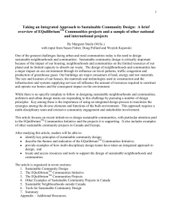 Equilibrium Communities Initiative - Ontario Association of Architects