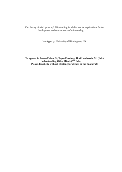 Can theory of mind grow up? Mindreading in adults, and its