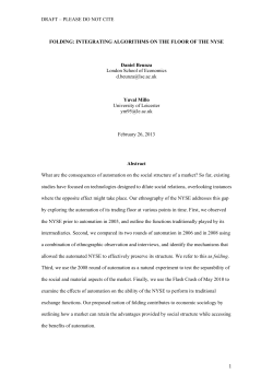 Folding: Integrating Algorithms on the Floor of the NYSE