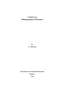 Lectures on Disintegration of Measures