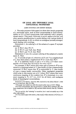 ON LOCAL AND UNIFORMLY LOCAL TOPOLOGICAL PROPERTIES1