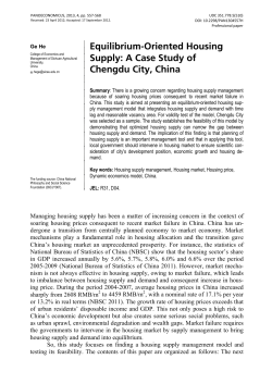 Equilibrium-Oriented Housing Supply: A Case