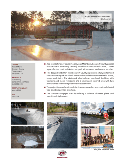 BUCKWALTER SKATEPARK As a result of money saved in a