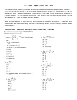 AP Calculus Chapter 2 Study Guide