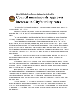 Council unanimously approves increase in City`s utility rates