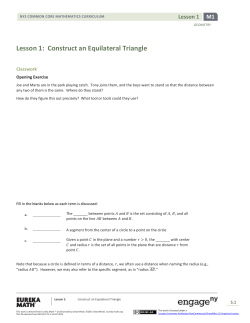Geometry Module 1, Topic A, Lesson 1: Student Version