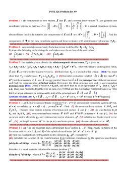 PHYS 326 Problem Set #9 Problem 1 : The components of two