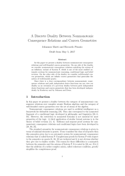 A Discrete Duality Between Nonmonotonic