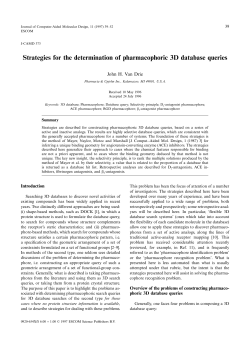 Strategies for the determination of pharmacophoric 3D database