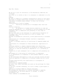 mean value throughput estimation on test result basis