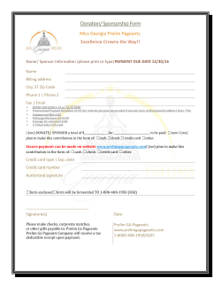 Donor/ Sponsor Information (please print or type) PAYMENT DUE