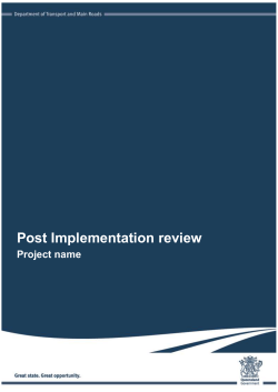 Post Implementation review - Department of Transport and Main