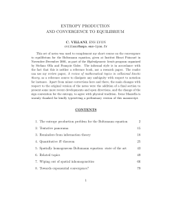 ENTROPY PRODUCTION AND CONVERGENCE TO EQUILIBRIUM