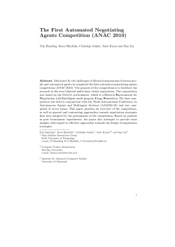 The First Automated Negotiating Agents Competition (ANAC 2010)