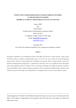 Productivity Heterogeneity of Firms and Exporting Behaviors