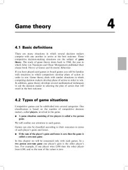 Game theory - Pearson Schools and FE Colleges