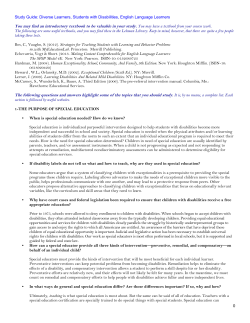 Study Guide: Diverse Learners, Students with Disabilities, English
