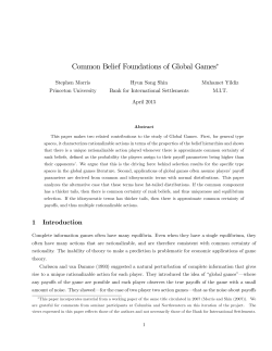 Common Belief Foundations of Global Games&lowast;