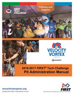 Pit Administration Manual - FIRST | For Inspiration and Recognition