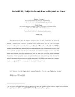 Ordinal Utility Subjective Poverty Line and Equivalence Scales 1