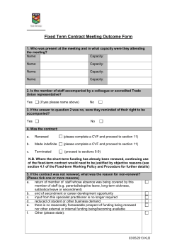 Fixed Term Contract Meeting Outcome Form