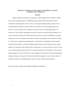 Training to Mitigate the Threat of Phishing Attacks