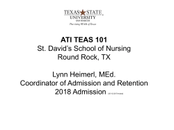 ATI TEAS 101 - Txstate - Texas State University